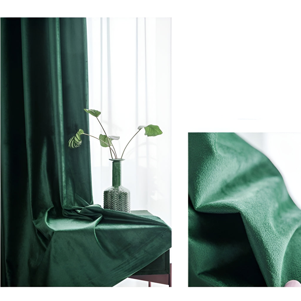 Blackout Curtains for Bedroom - Blakely Velvet Room Darkening Custom Drapes, Thermal Insulated & Noise Reducing Window Treatments for Home, Office, Nursery (100% Light Blocking) - Perfect for Shift Workers & Light Sleepers