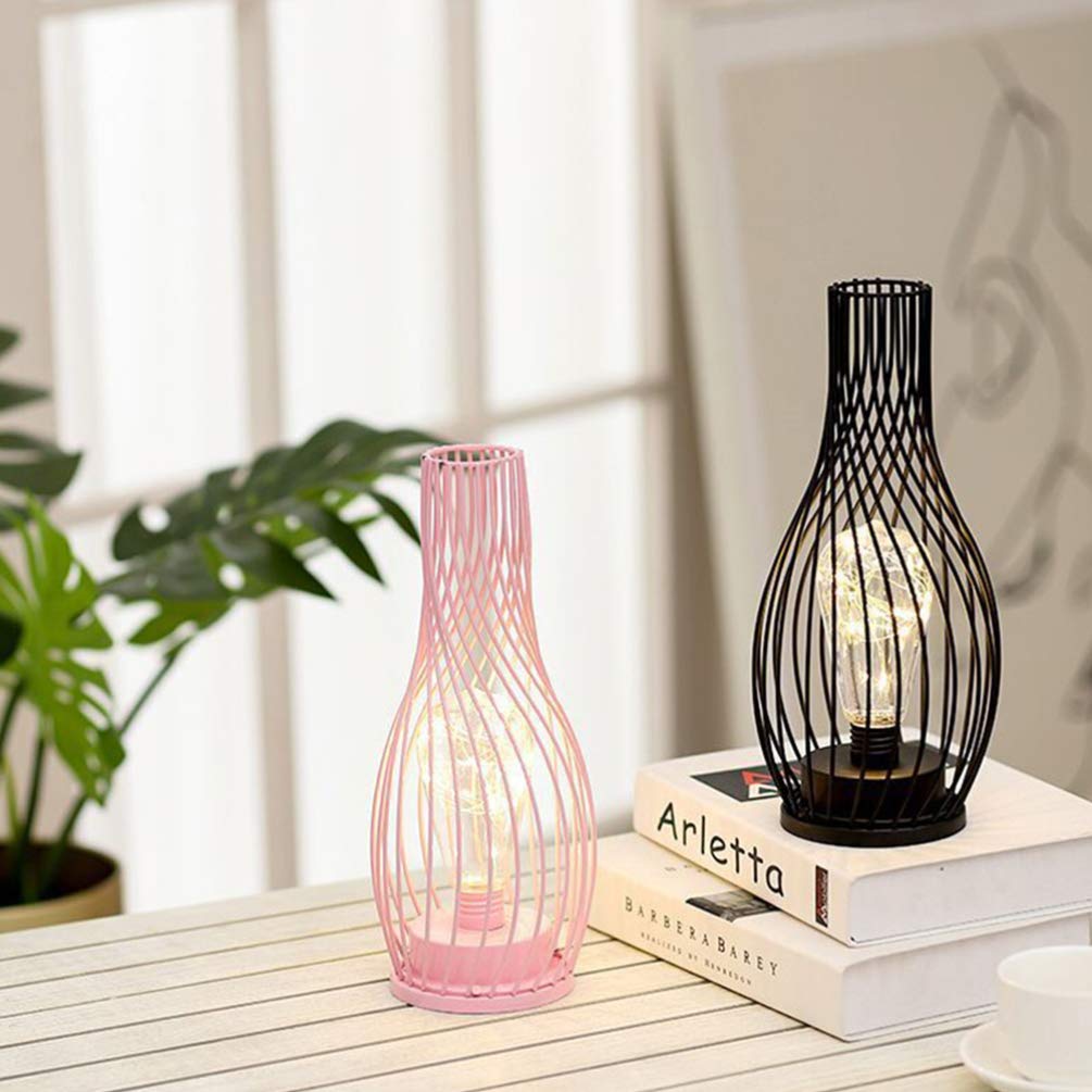 Uonlytech Wrought Iron Vase LED Table Lamp - Decorative Night Light for Bedroom, Living Room & Office | Elegant Iron Home Decor with Soft Glow for Relaxation & Ambience