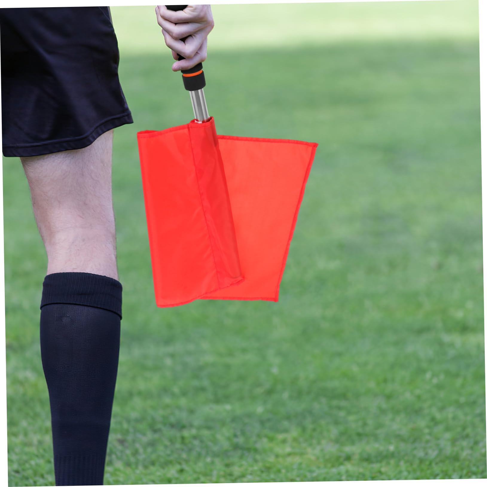 Veemoon 4 Pack Red Safety Flags - Referee Handheld Flags for Soccer, Racing, Track & Field - High Visibility Warning Flags for Sports, Traffic Control & Emergency Signaling