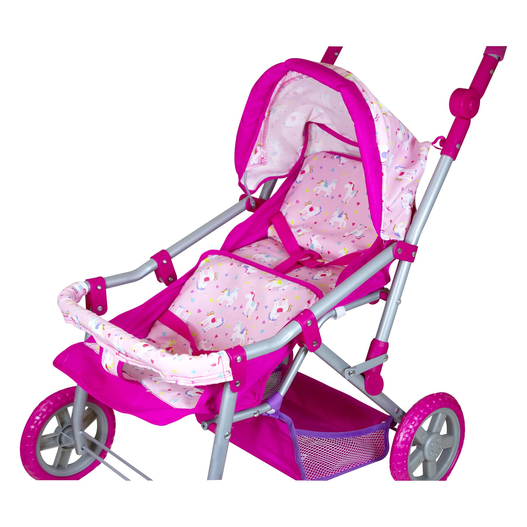 Lissi Colorful Twin Baby Doll Stroller - Lightweight & Foldable for Toddlers, Kids Pretend Play, Role Play, Outdoor Walks, and Indoor Playtime