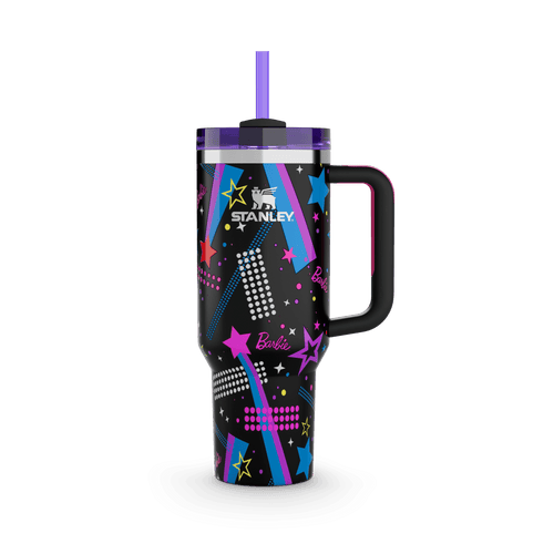 Stanley Barbie Edition Tumbler - Black, Purple & Pink Insulated Water Bottle for Women | Perfect for Gym, Office & Outdoor Adventures