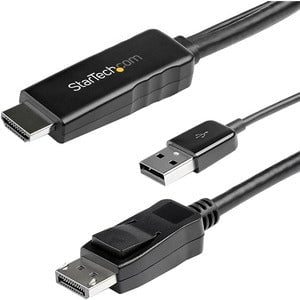 3M Active HDMI 1.4 to DisplayPort 1.2 Adapter Cable with USB Power - 4K 30Hz Converter (HD2DPMM3M) - Perfect for Gaming, Home Theater & Office Setup