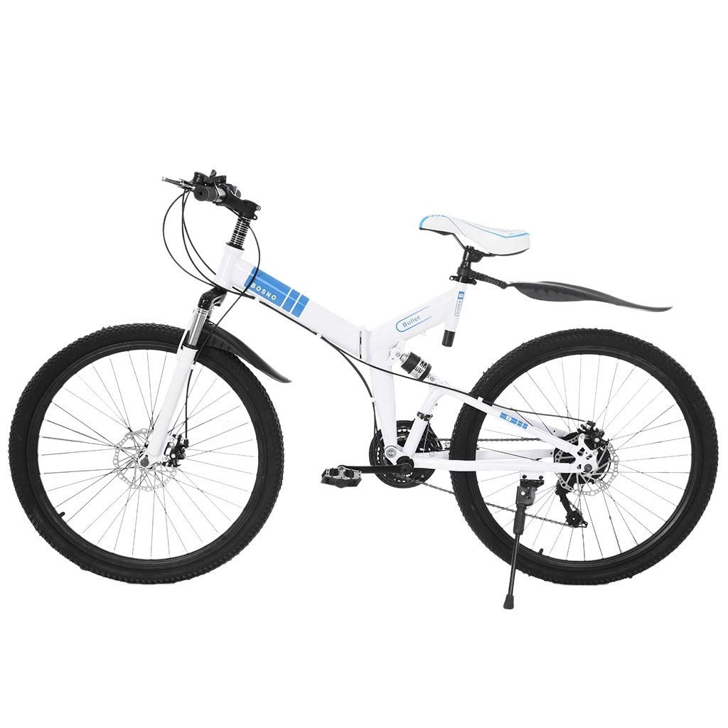 26 Inch Folding Mountain Bike for Adults & Teens - 21 Speed Suspension Fork, Lightweight City Commuter Bike for Men & Women - Perfect for Urban Riding, Trail Adventures & Daily Commutes