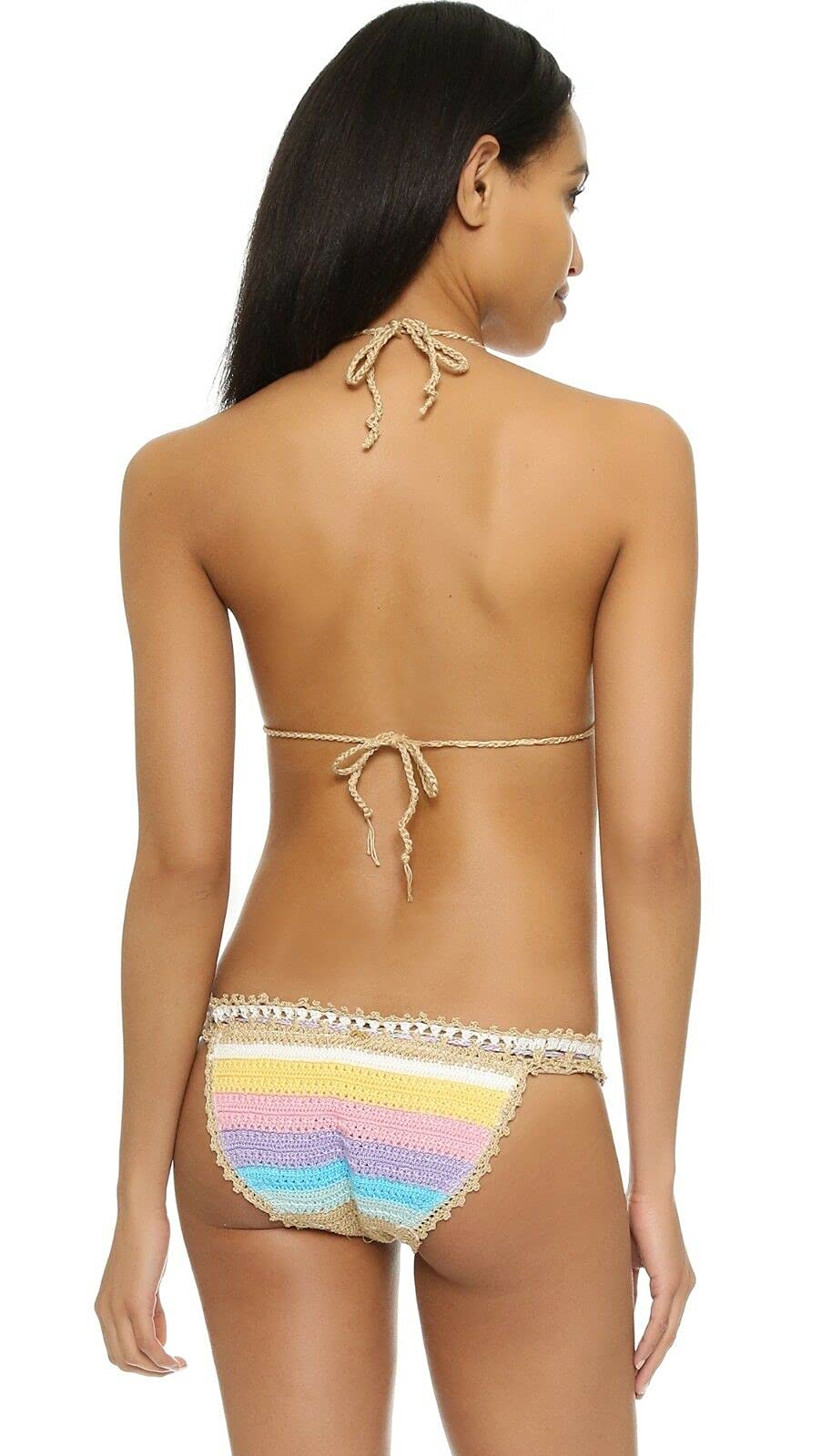 PilyQ Romantic Crochet Triangle Bikini Top for Women - Medium Size | Sexy Beachwear for Summer Vacation & Pool Party