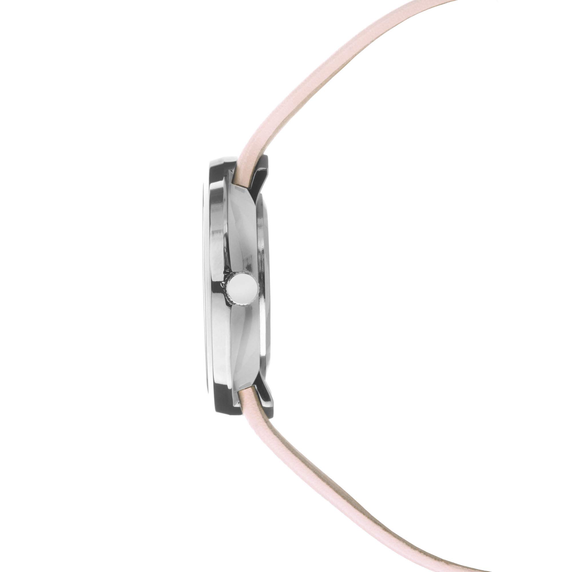 Sekonda Women's 30mm White Stone Set Dial Watch with Roman Numerals & Pink Leather Strap 2760 - Perfect for Office, Date Night & Everyday Wear