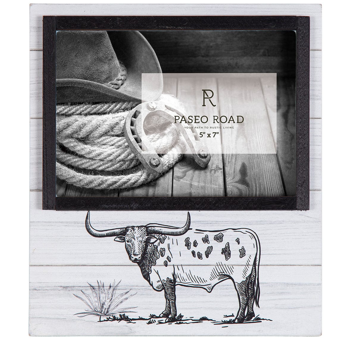 Ranch Life Steer Picture Frame - Western Cowboy Decor for Home & Office - Perfect for Farmhouse, Rustic, and Country Style Interiors