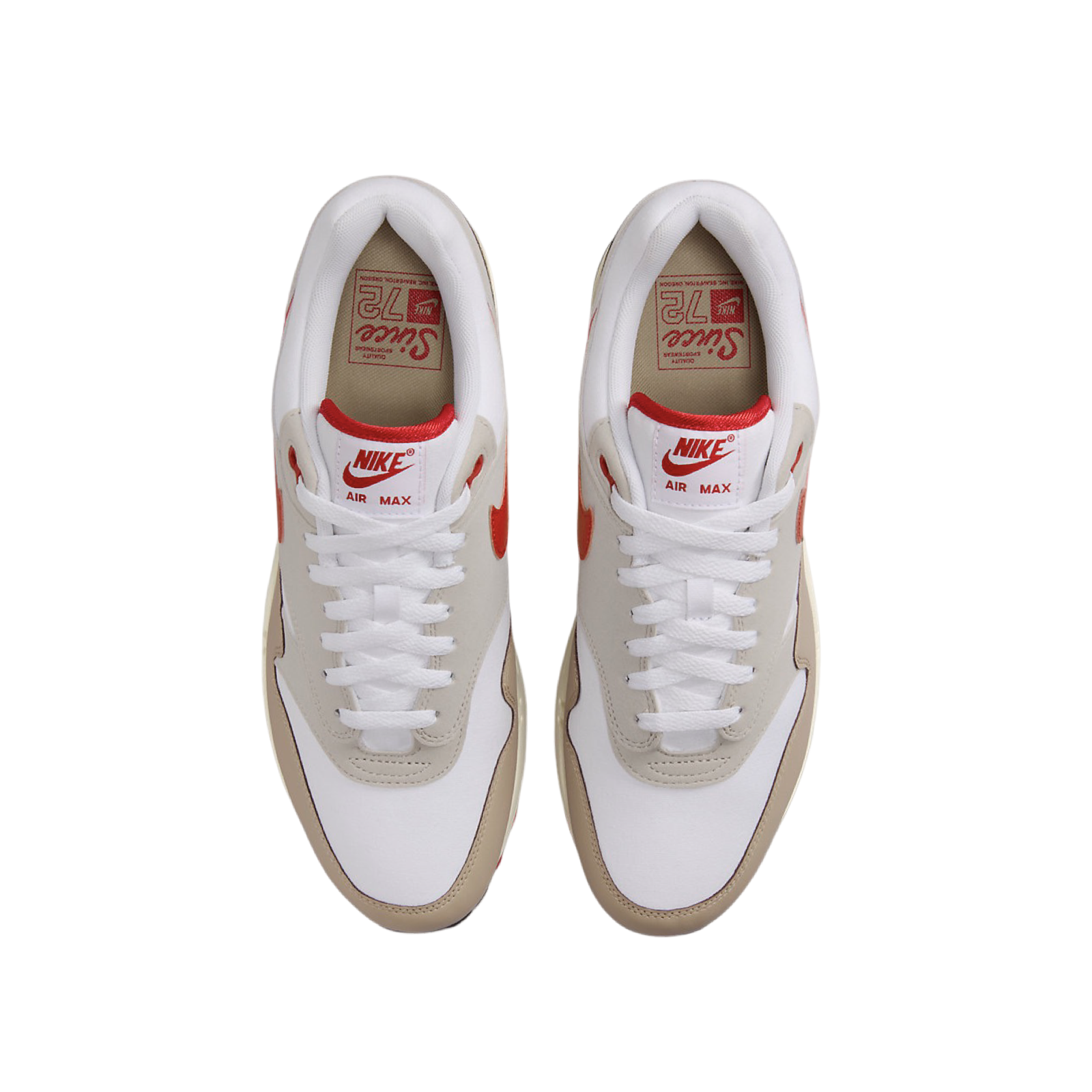 Nike Air Max 1 Since 72 University Red Cream Men's Running Shoes - Comfortable Retro Sneakers for Jogging, Gym Workouts & Casual Wear