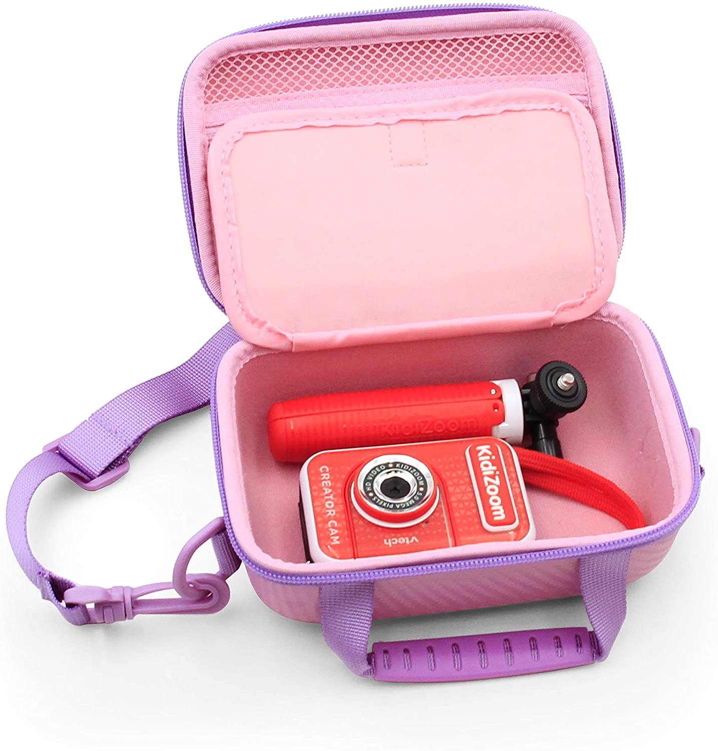 CASEMATIX Pink Camera Case for VTech Kidizoom Creator Cam - Durable Protective Storage for Kids Video Camera & Accessories - Perfect for Travel, School & Outdoor Adventures