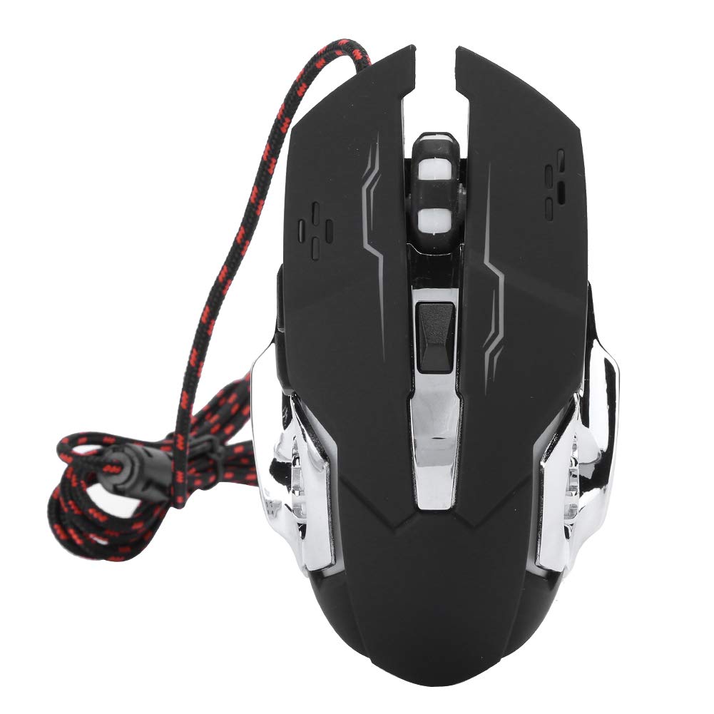 Richer-R 2.4G Wireless & Wired Gaming Mouse - Ergonomic USB Mouse with Adjustable DPI, Silent Click for PC, Laptop, Mac - Compatible with Windows XP/Vista/7/8/10 & Mac OS X (Black) - Perfect for Office Work, Gaming & Home Use