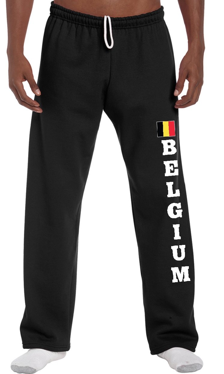 STUFF WITH ATTITUDE Belgium Black Open Leg Sweatpants - Women's High Waisted Lounge Pants for Yoga, Running & Casual Wear