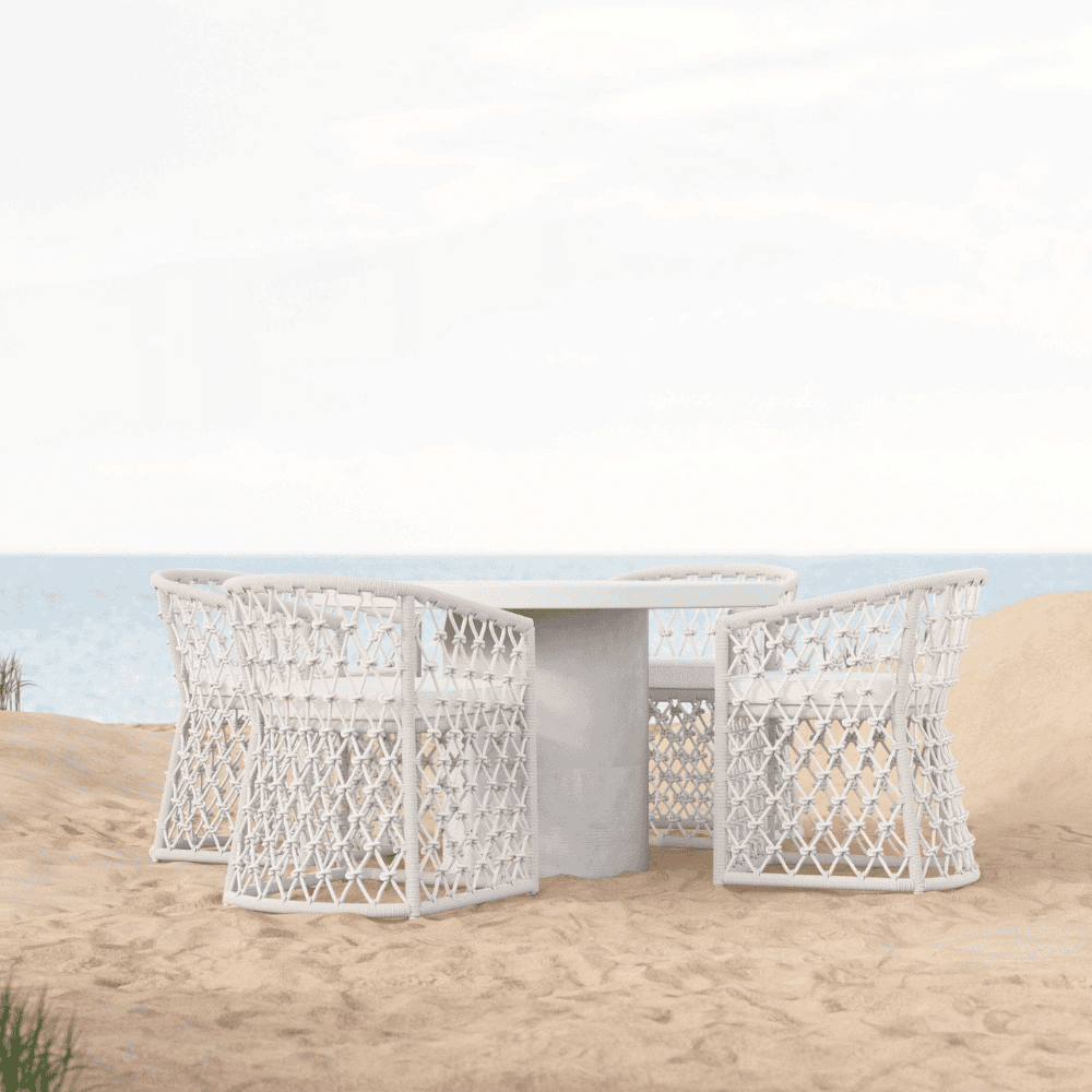 Big Sur Round Outdoor Dining Table - Weather-Resistant Patio Table for Backyard, Garden, and Poolside Gatherings - Perfect for Al Fresco Dining and Entertaining