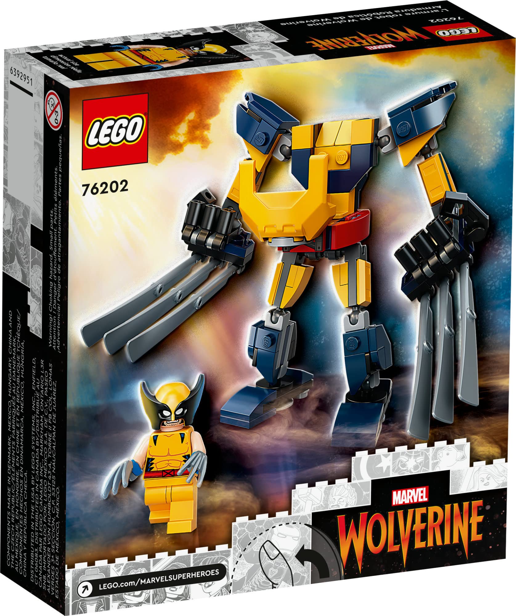 LEGO Marvel Wolverine Mech Armor 76202 Building Kit - 141-Piece Collectible Wolverine Mech & Minifigure for Kids Ages 7+ | Superhero Play, Gift for Marvel Fans, Creative Construction Toy