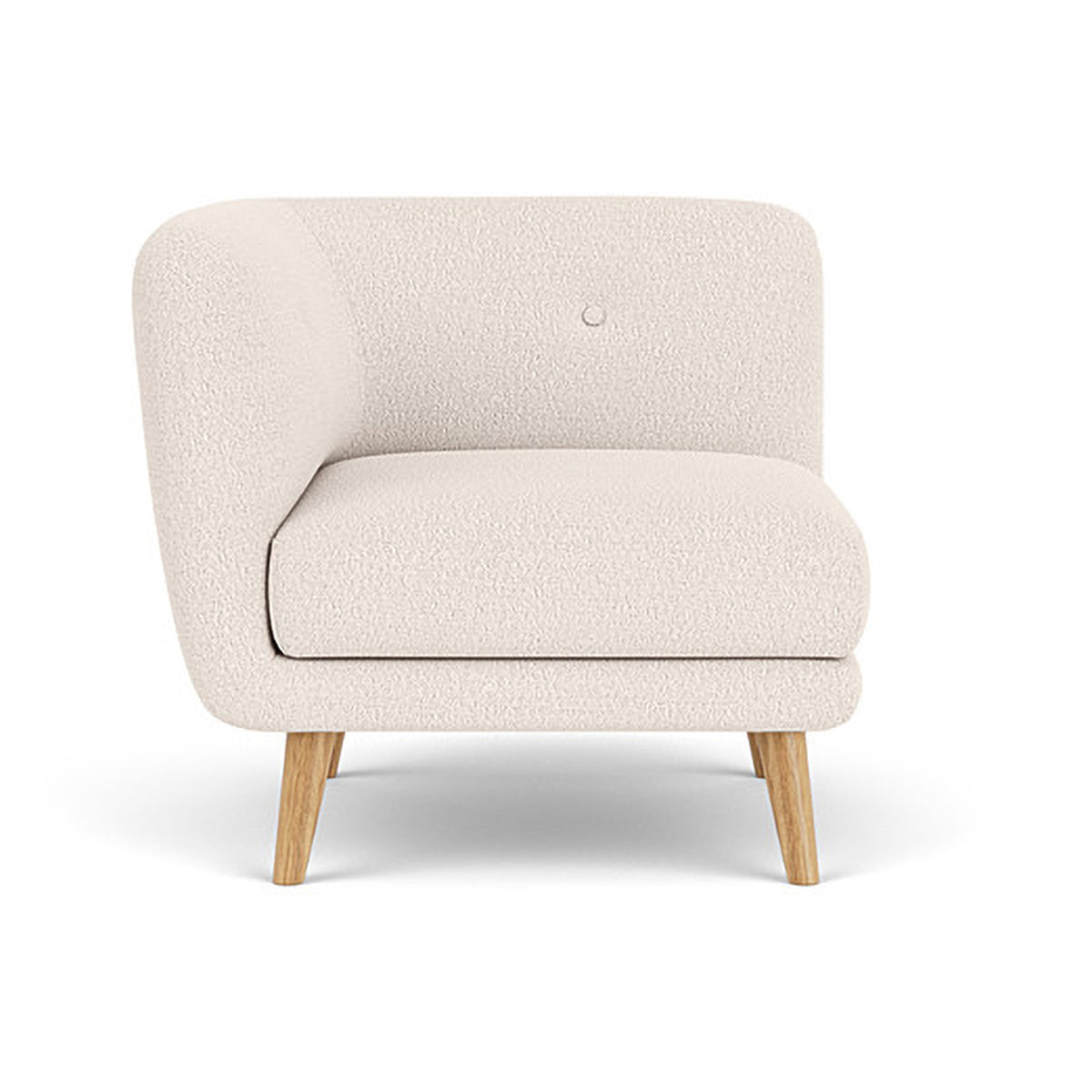 Alfred Boucle Left 1 Seater Modular Sofa - Modern Accent Chair for Living Room, Bedroom & Office - Comfortable Small Space Furniture