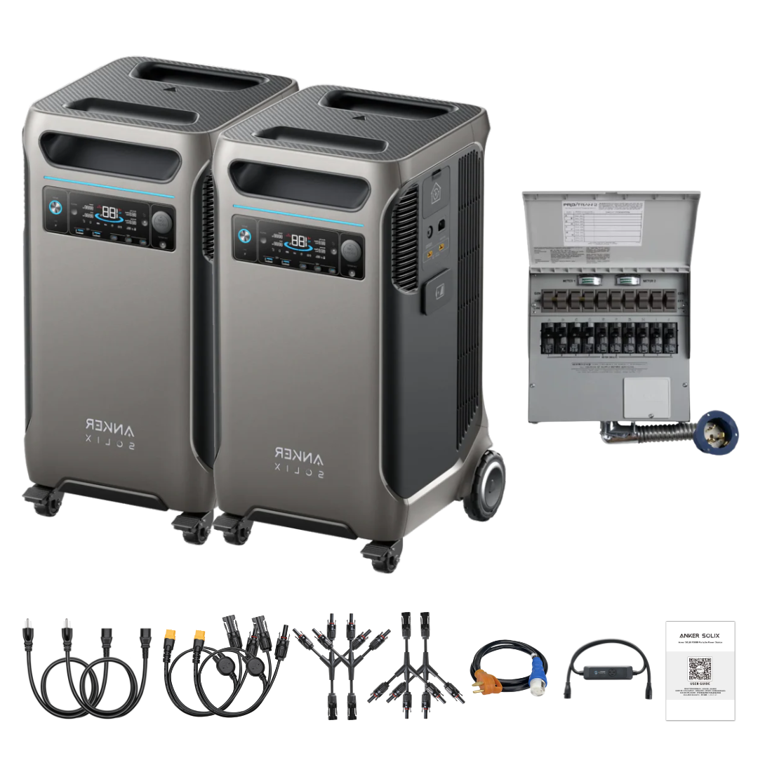 Anker SOLIX F3800 Solar Generator with Power Backup Kit - Portable Solar Power Station for Home, Camping & Emergency Backup (2 Pack)
