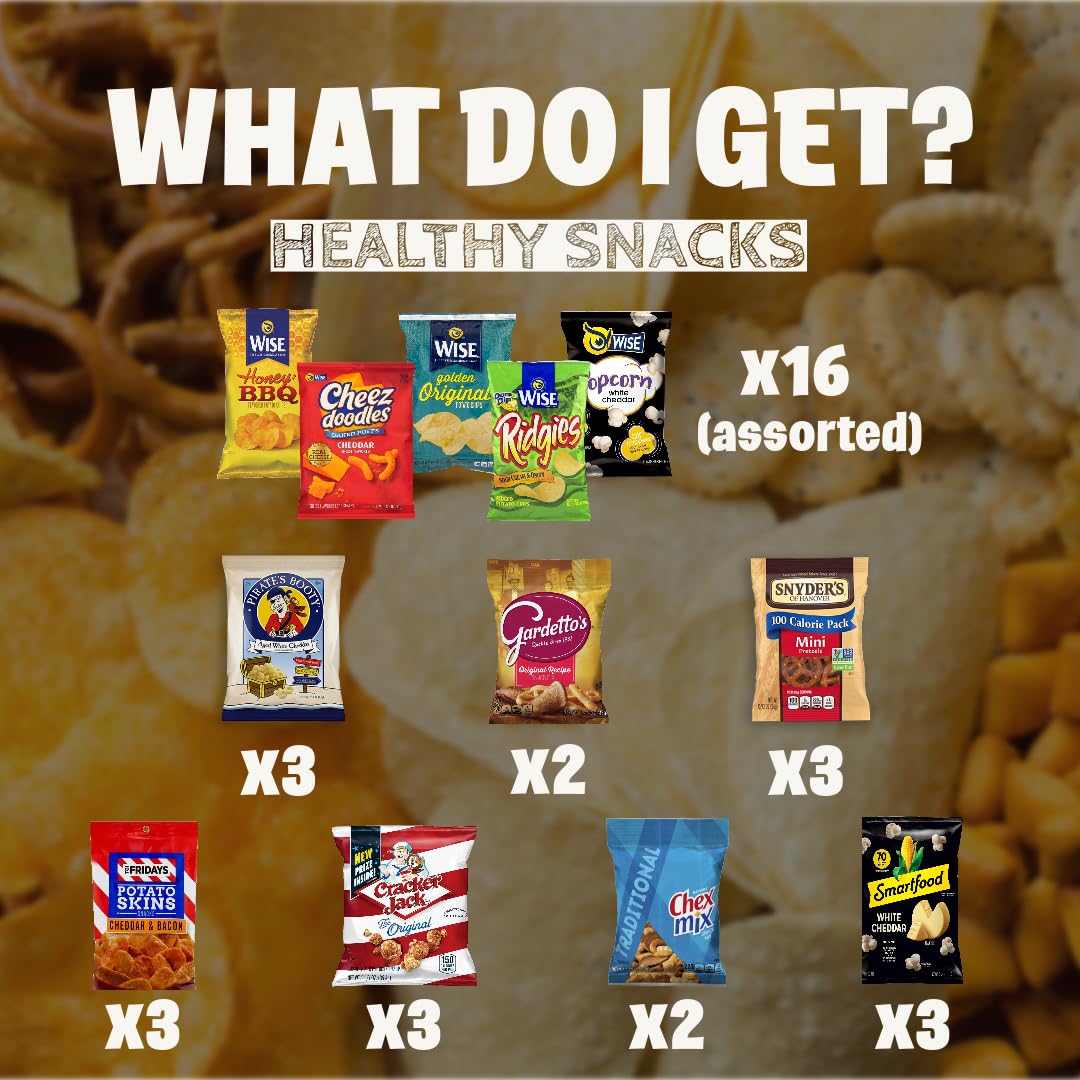 Bussin Boxes Assorted Chips Variety Pack - 35 Count of Potato Chips, Pretzels, Popcorn & Healthy Snacks | Perfect for Office Snacks, Party Favors & Road Trips