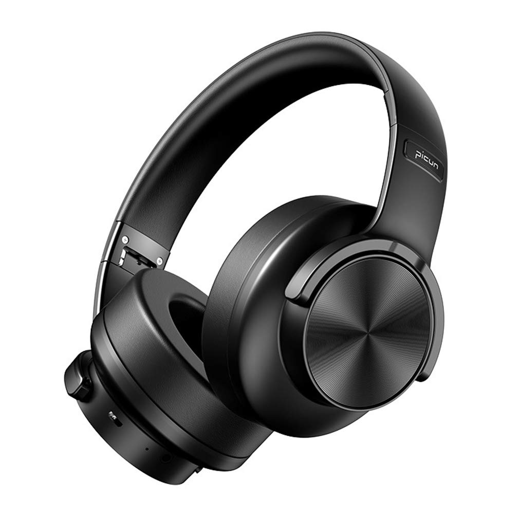 Foldable Bluetooth Headphones with Deep Bass, 3D Stereo & Noise Cancelling - Wireless Over-Ear Headset for Computer, Mobile Phone - Perfect for Travel, Work & Gaming (Black)