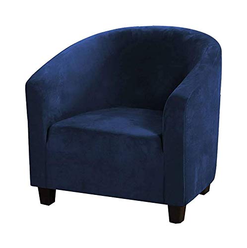 Stretch Velvet Slipcover for Tub Chairs & Club Chairs - Soft Non-Slip Washable Sofa Cover - Perfect for Living Room, Bar & Lounge Furniture Protection