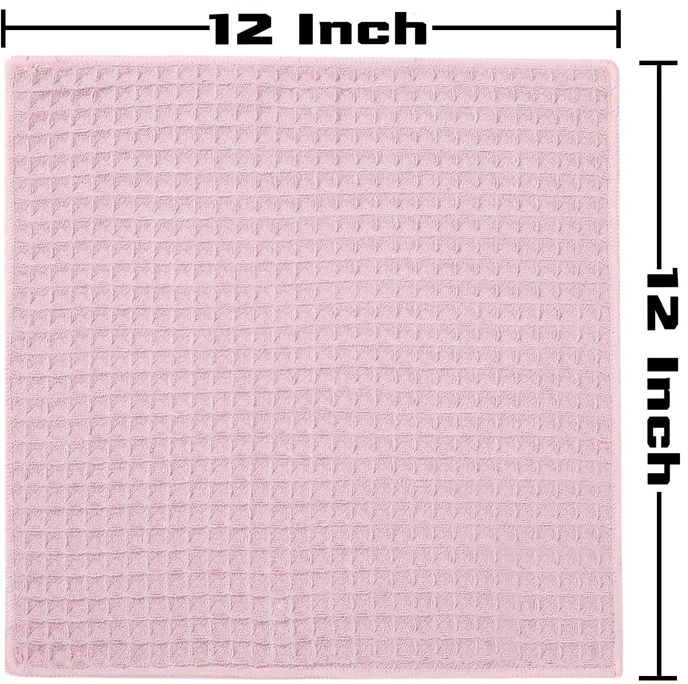 Premium 8-Pack Waffle Weave Microfiber Cleaning Cloths - Ultra Absorbent Kitchen Dish Towels (12