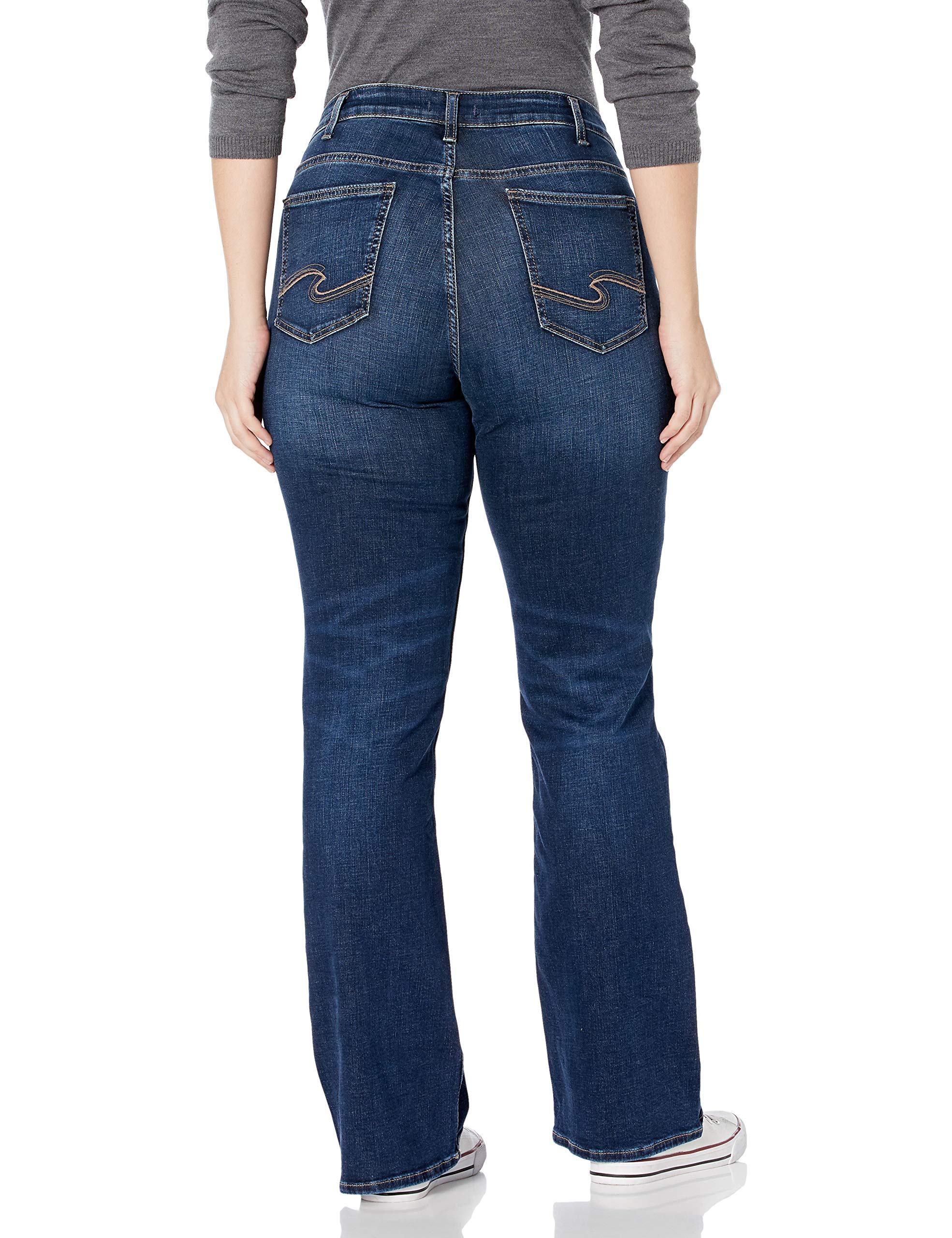 Silver Jeans Co. Women's Plus Size Suki Mid Rise Slim Bootcut Jeans - Comfortable Stretch Denim Pants for Curvy Figures | Perfect for Casual Wear, Office Outfits & Night Out Looks