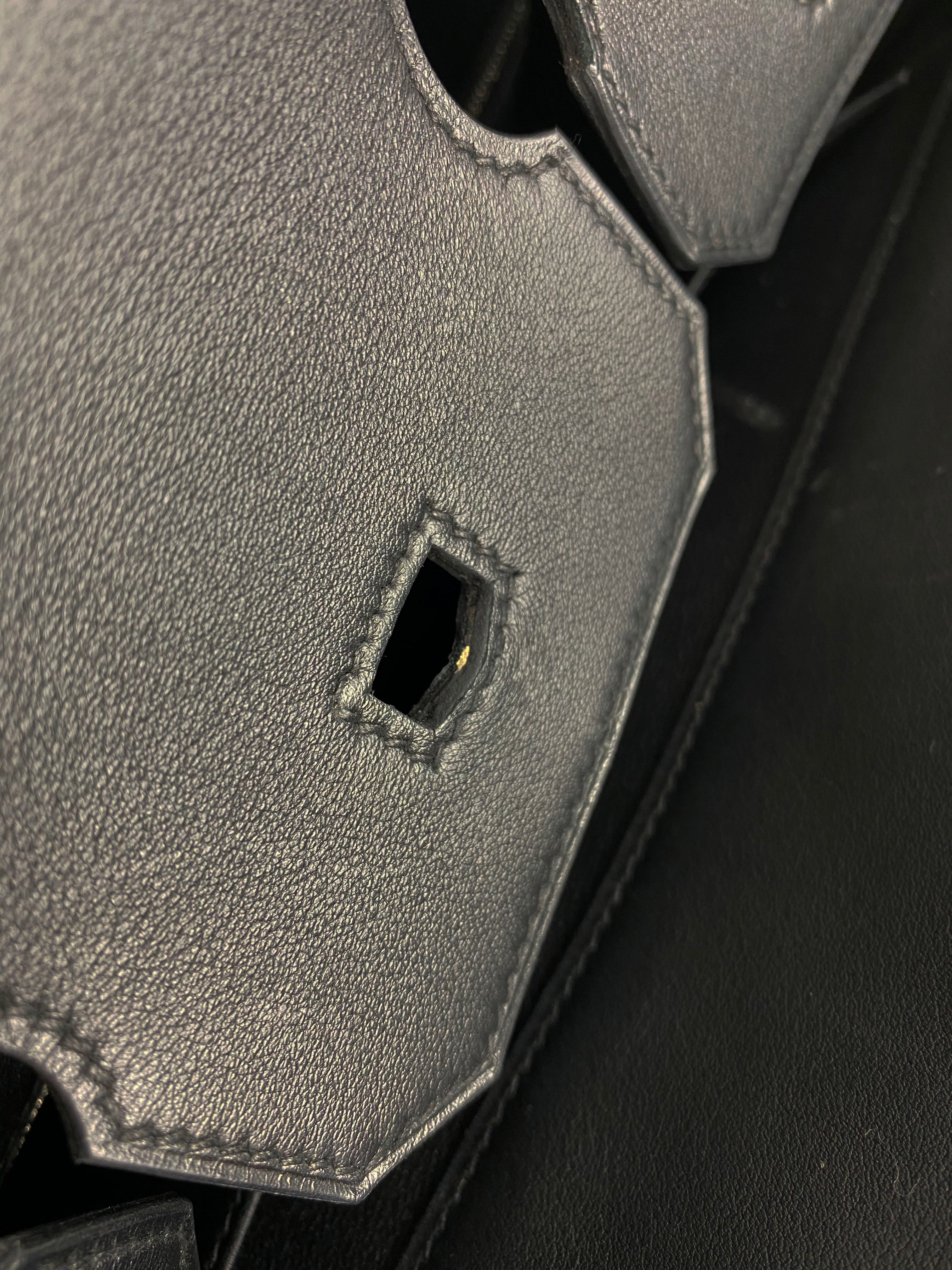 Authentic Hermes Birkin 35 Black Swift Leather & Toile Criss Cross Bag - Luxury Handbag for Women, Perfect for Work, Travel & Special Occasions
