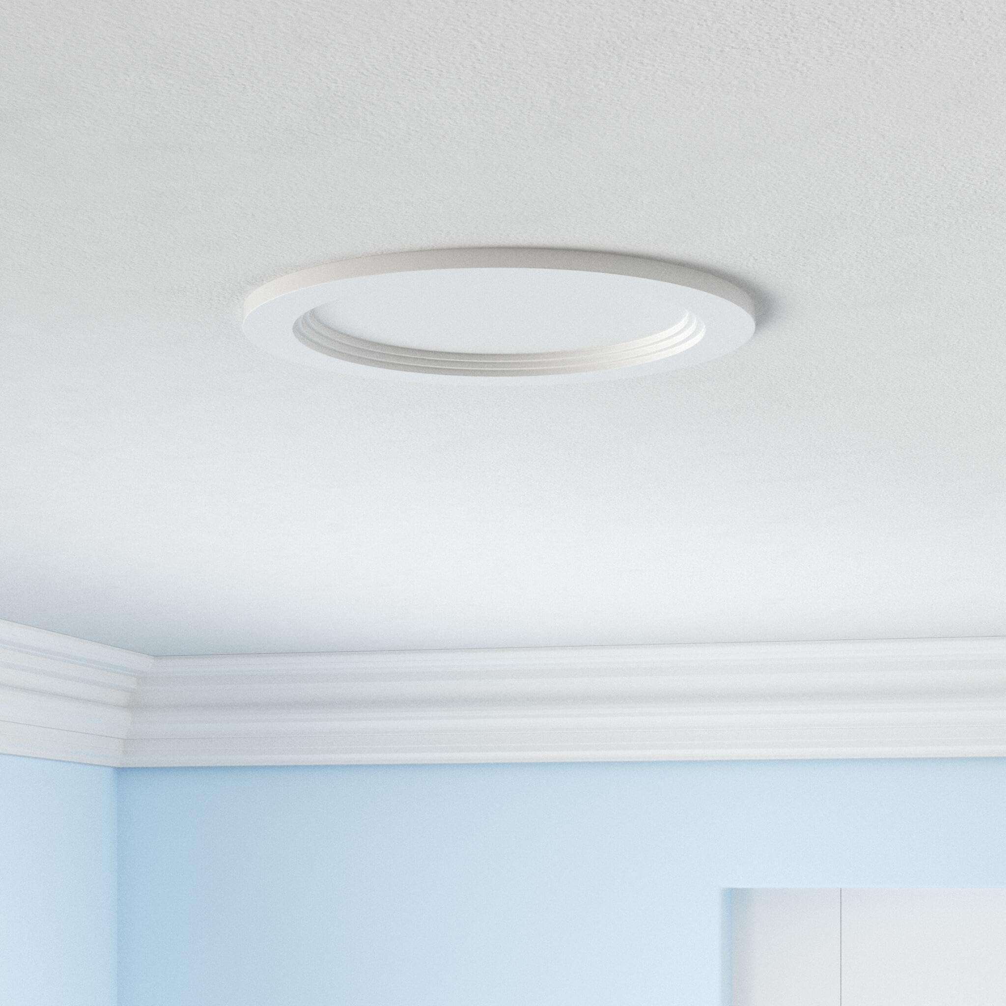 CLOUDY BAY [6 Pack] 6 Inch Smart LED Recessed Ceiling Light with RGB Backlight - 15W 2700K-6500K Color Temperature, 3W Color Changing Ultra-Thin Recessed Lighting, Baffle Trim Wafer Downlight with Hub - Perfect for Living Room, Bedroom, Kitchen, and Home Theater Lighting