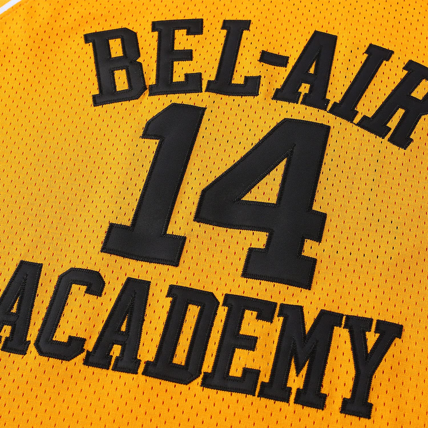 Fresh Prince Bel Air Academy Men's #14 Basketball Jersey - Sleeveless Yellow, Black, Green Jersey for Fans & Streetwear | Game Day, Cosplay, 90s Theme Party