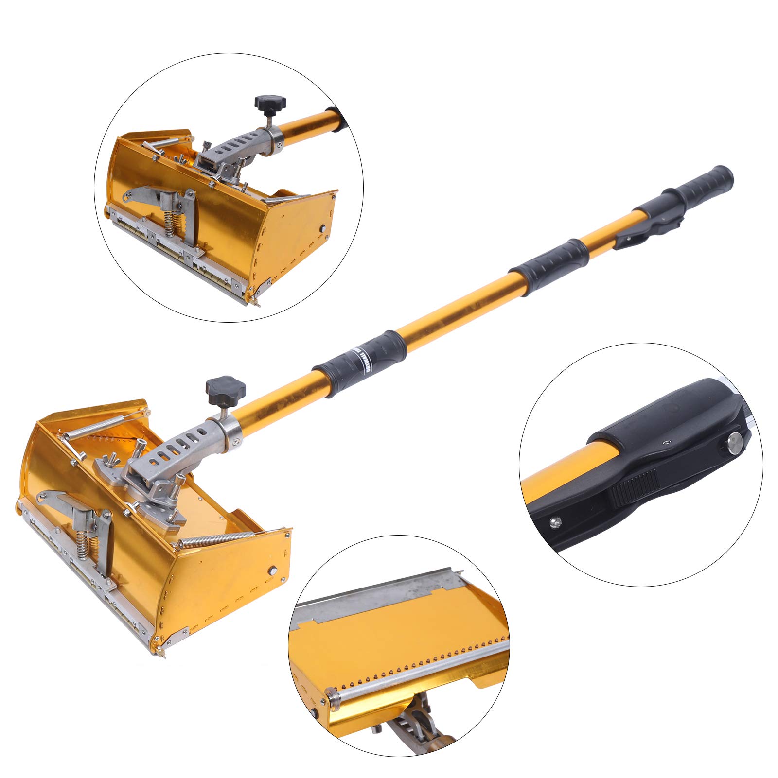 9.8 Inch Drywall Flat Finishing Box with Adjustable 40-63.8 Inch Handle - Professional Drywall Tool for Smooth Wall Finishing - Perfect for Home Renovation and Construction Projects (US Stock)
