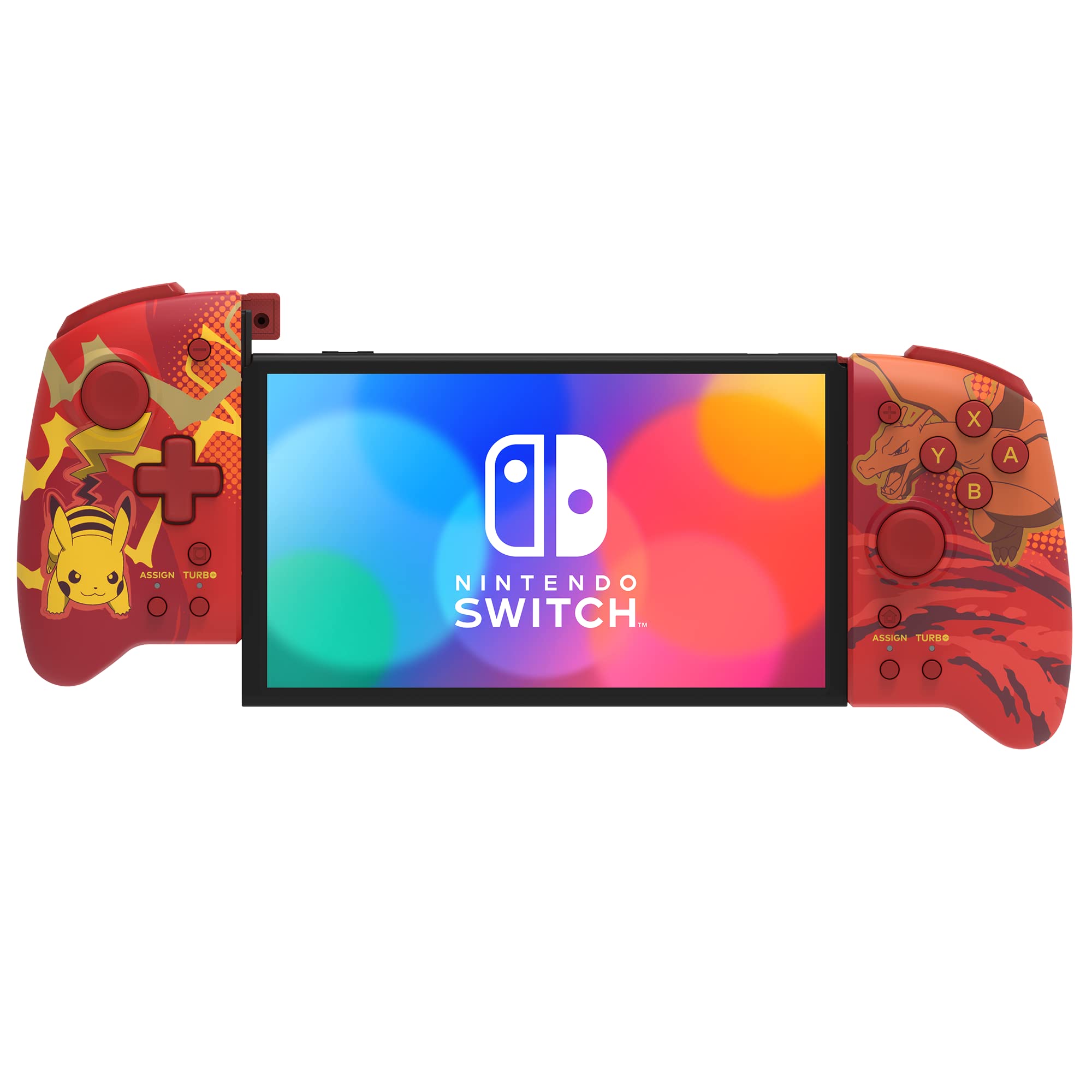 HORI Nintendo Switch Split Pad Pro (Pikachu & Charizard) - Ergonomic Handheld Controller for Switch Lite & OLED - Officially Licensed by Nintendo & Pokémon - Perfect for Gaming on the Go & Long Play Sessions