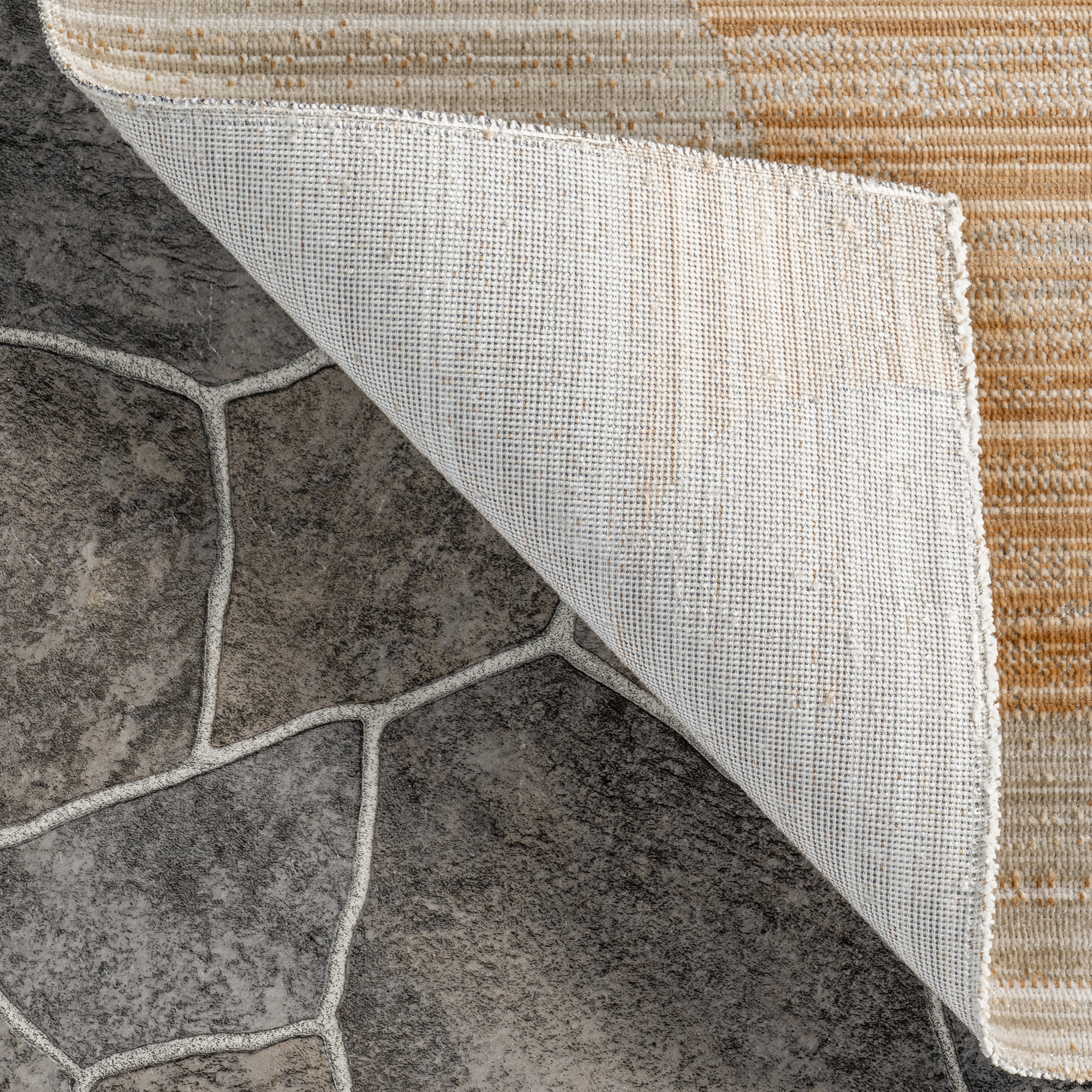 Abstract Washable Indoor/Outdoor Rug - Orange Geometric Design | Perfect for Living Room, Patio & Bedroom Decor