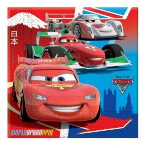 Disney Cars 2 Birthday Party Paper Napkins 2-Ply 33cm (Pack of 20) - Premium Quality for Kids Parties, Themed Events & Celebrations