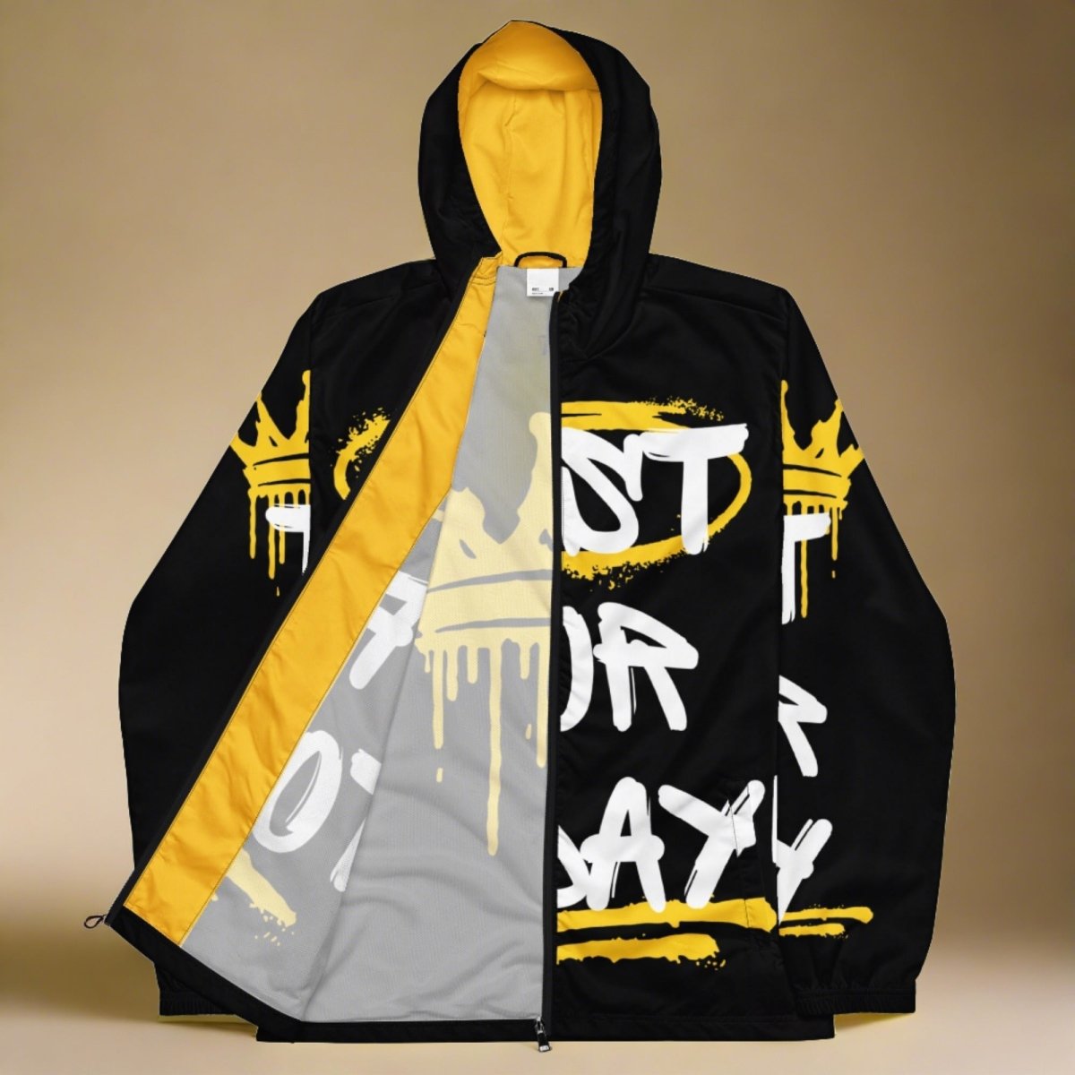 Urban Resolve Men's Lightweight Windbreaker Jacket - Street Art Graphic Design | Waterproof & Breathable Outdoor Coat for Running, Hiking & Travel