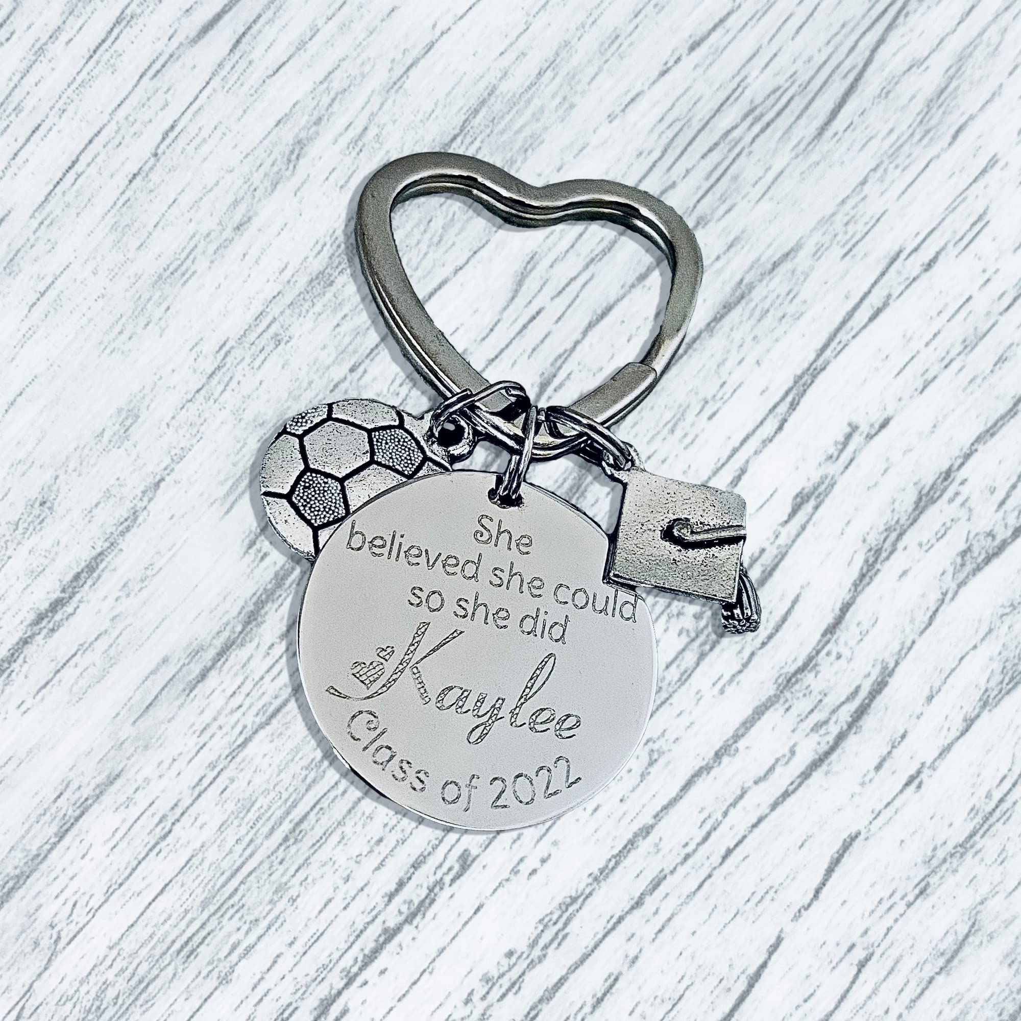 Personalized Graduation Keychain - Custom Name & Class of 2025 Engraved, Optional Message & Charm Choices - Perfect Gift for High School/College Graduation Ceremony & Alumni Reunions