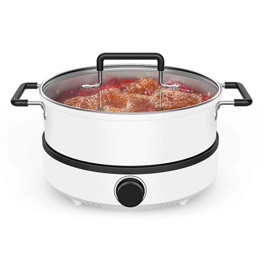 GANE Safe Multi-Function Electric Fondue Pot - Stainless Steel Non-Stick Mini Cooker with Split Design for 3-6 People | Perfect for Home Cooking, Parties & Fondue Nights