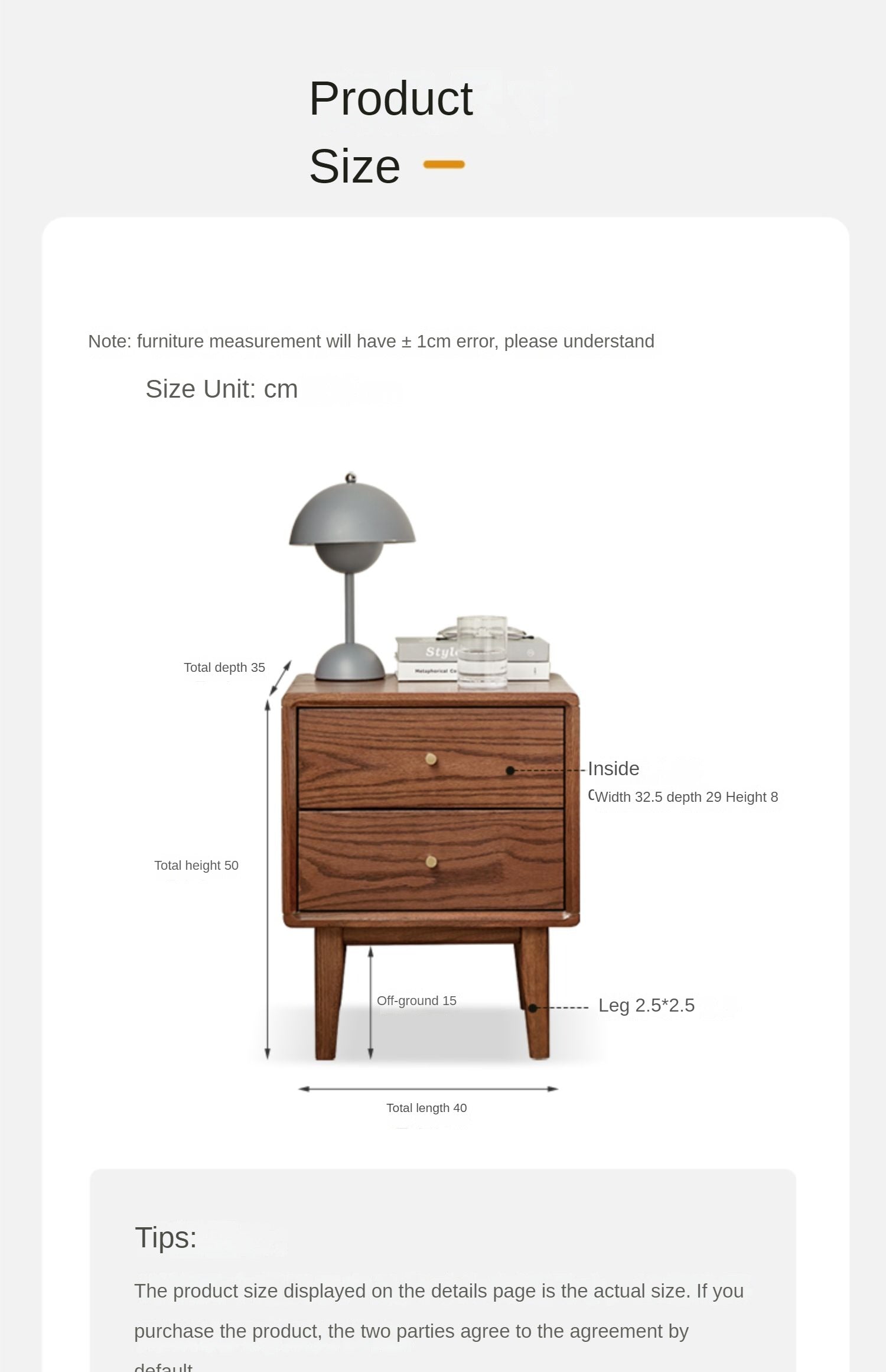 Solid Oak Wood Nightstand - Nordic Style Bedside Table for Bedroom, Living Room, or Office - Modern Minimalist Furniture with Storage Shelf