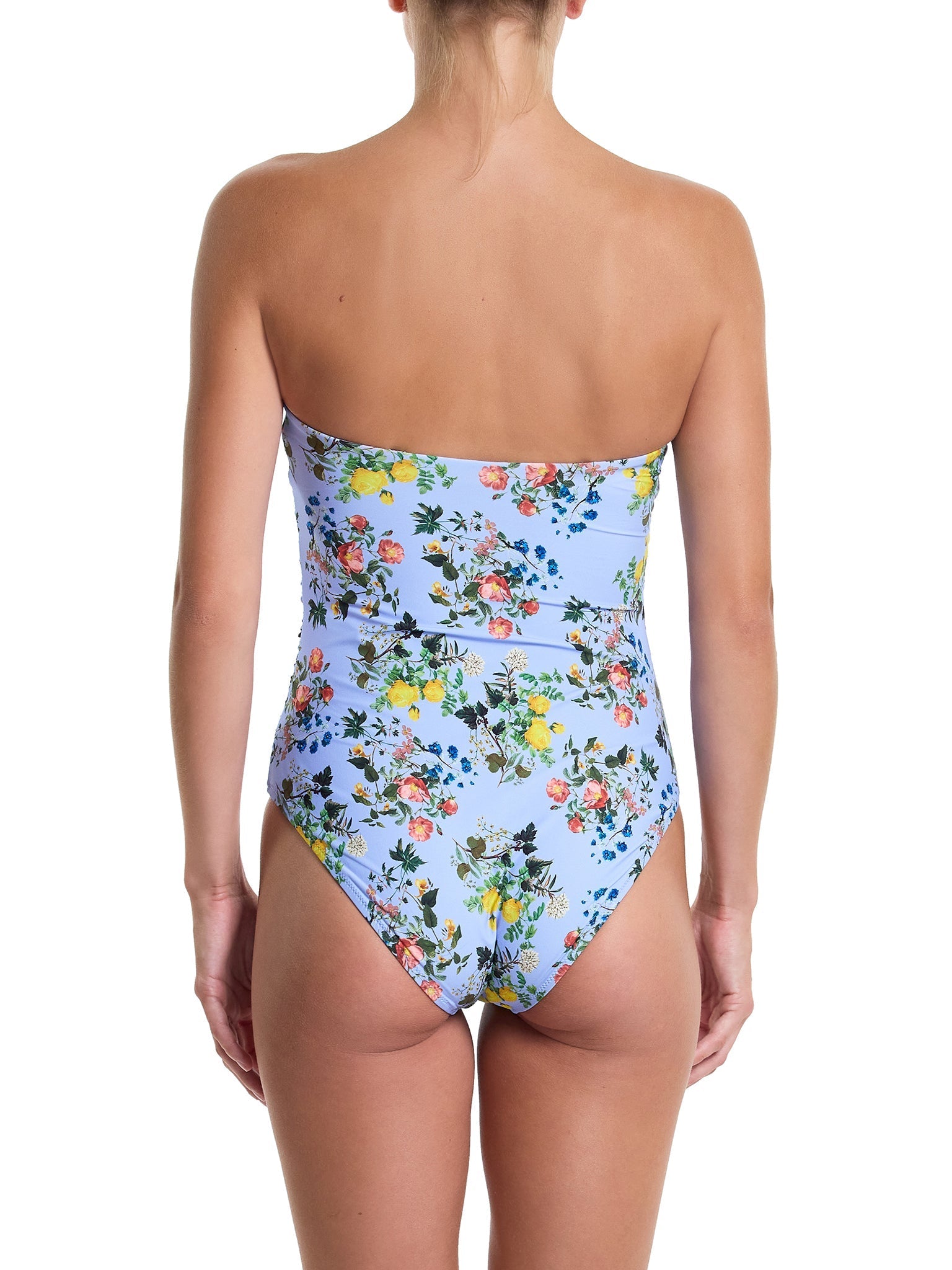 Women's Bandeau One Piece Swimsuit - Sexy Monokini Bathing Suit with Adjustable Straps & High Waist for Beach, Pool, Vacation & Summer Swimwear
