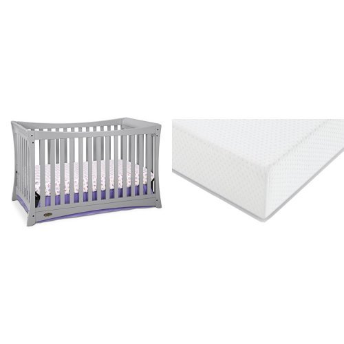 Graco Tatum Convertible Crib with Premium Foam Mattress - Gray Nursery Furniture for Baby & Toddler | Safe Sleep Solution for Newborns to Big Kids