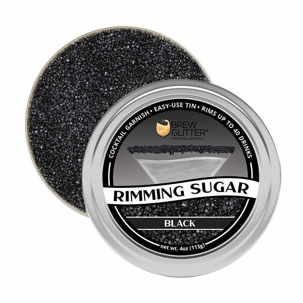 Premium Black Cocktail Rimming Sugar - Private Label (48 Units/Case) - Perfect for Margaritas, Cocktails & Drink Garnishing at Bars, Parties & Home Mixology