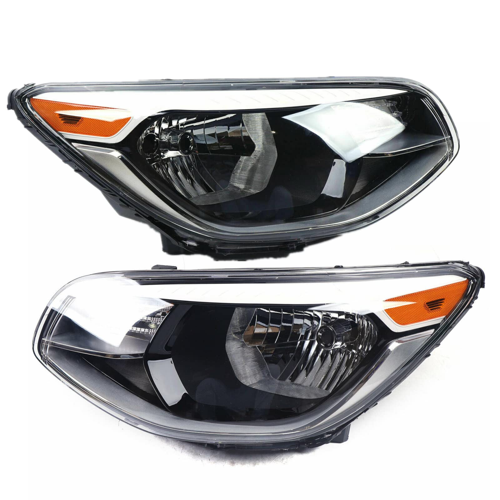 Kia Soul Headlights Pair Set - Clear Lens Halogen Projector Headlamp Assembly Compatible with 2014-2019 Kia Soul (Driver & Passenger Side) | Perfect for Night Driving & Foggy Conditions