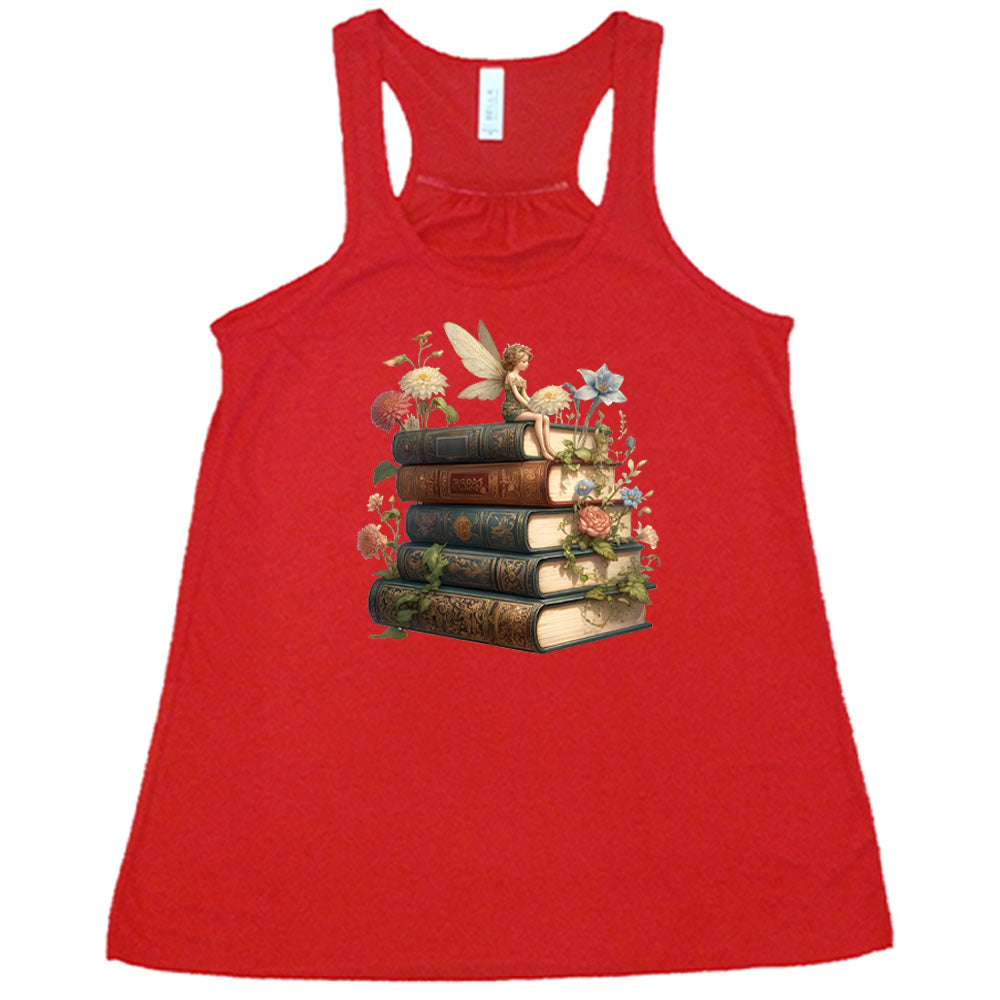Fairy & Books Graphic T-Shirt for Women - Cute Reading & Fantasy Lovers Tee - Perfect for Book Clubs, Library Visits & Casual Wear