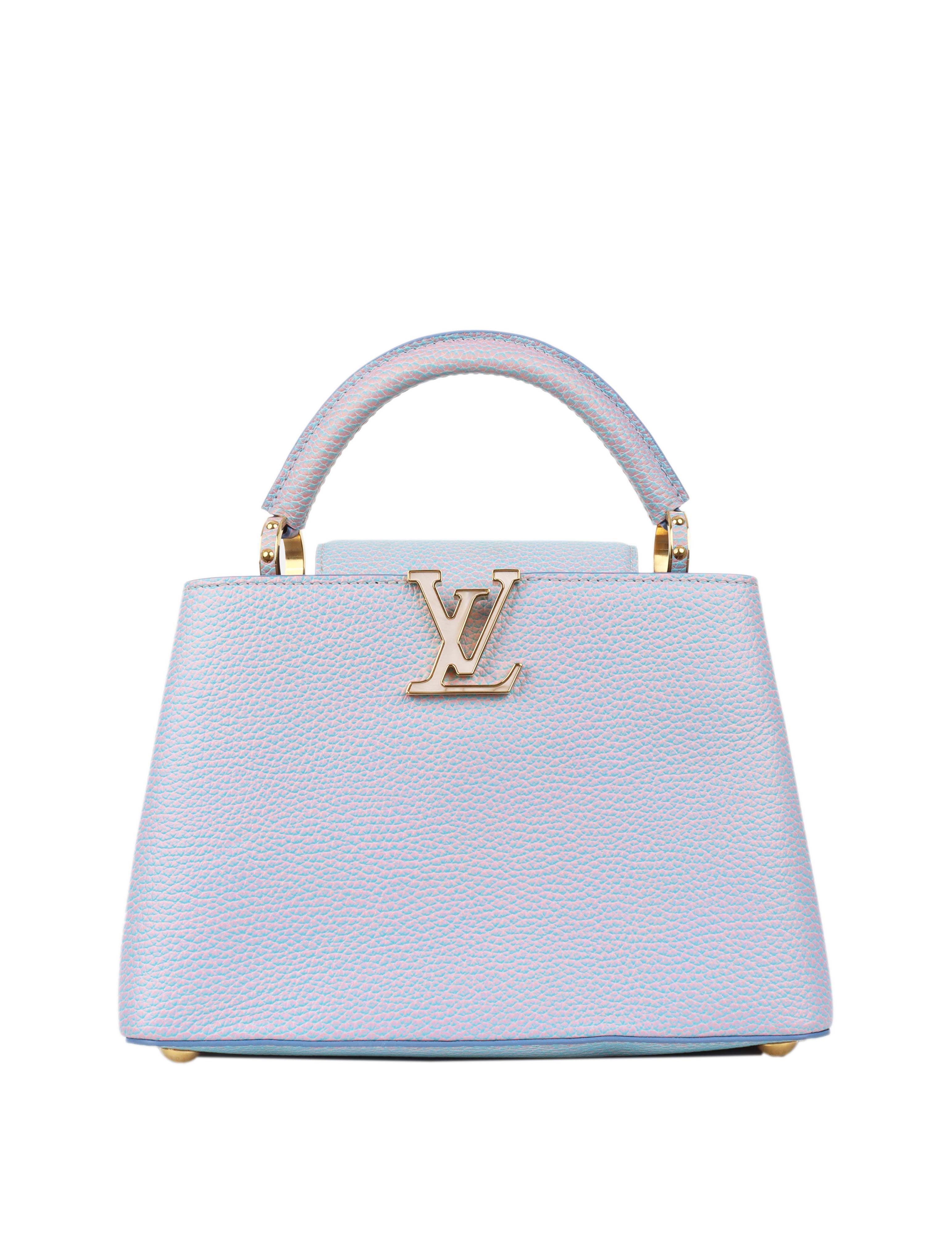 Louis Vuitton Capucines Handbag in Pink & Blue | Luxury Designer Shoulder Bag for Women | Perfect for Work, Evening Events & Travel Accessories