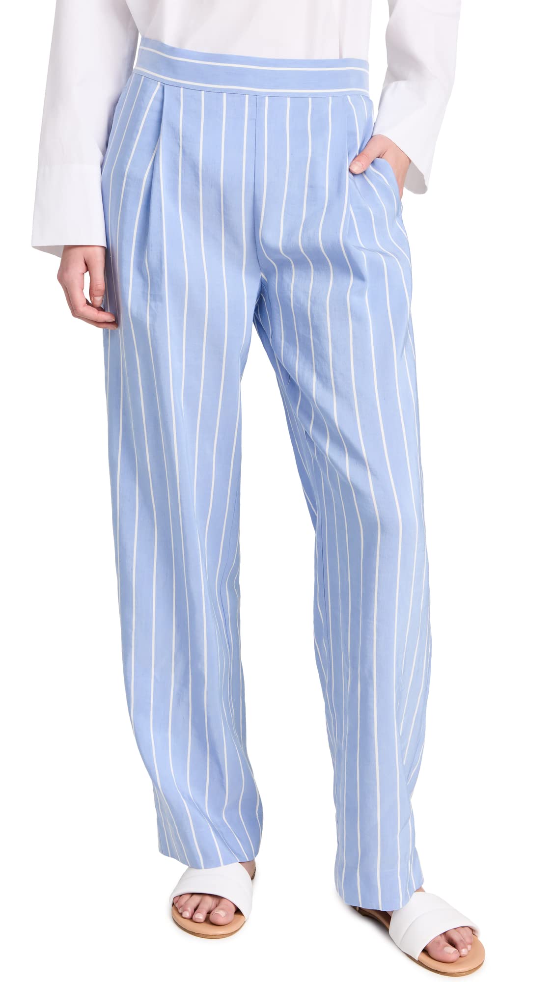 Vince Women's High Waist Striped Wide Leg Pants - Comfortable & Stylish for Work, Office & Casual Outfits | Perfect for Business Attire & Everyday Wear