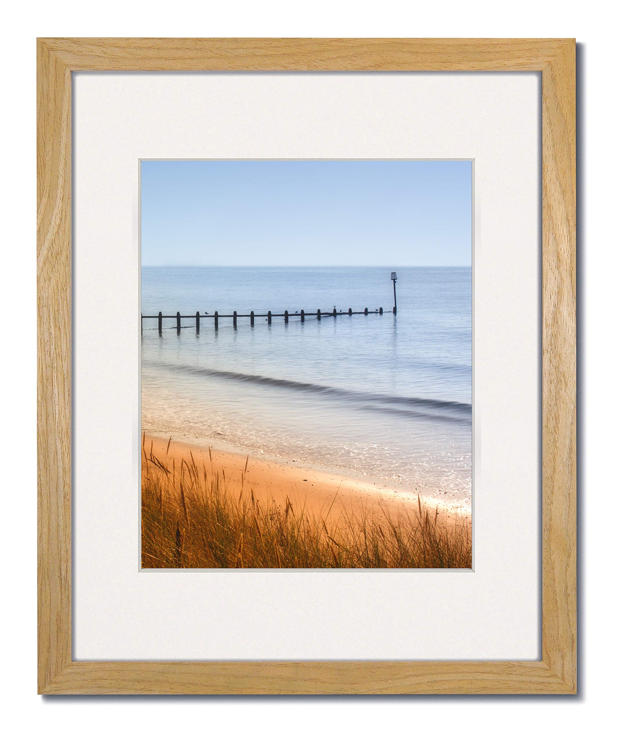 2-Pack 16x20 Natural Wood Picture Frames with Clear Glass & White Mat - Perfect for 12x16 Photos - Ideal for Home Decor, Wall Art, and Gift Giving