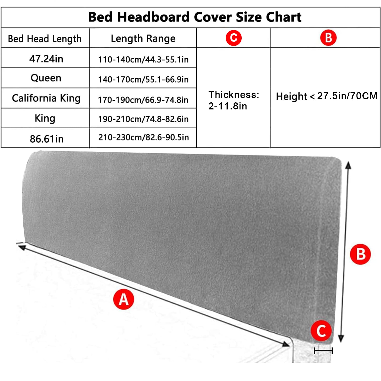 EFELIM Stretch Headboard Covers - Full, Queen & King Size Jacquard Slipcover - Dustproof Protector for Upholstered & Wood Headboards (Beige, 43-51 Inches) - Perfect for Bedroom Decor & Furniture Protection