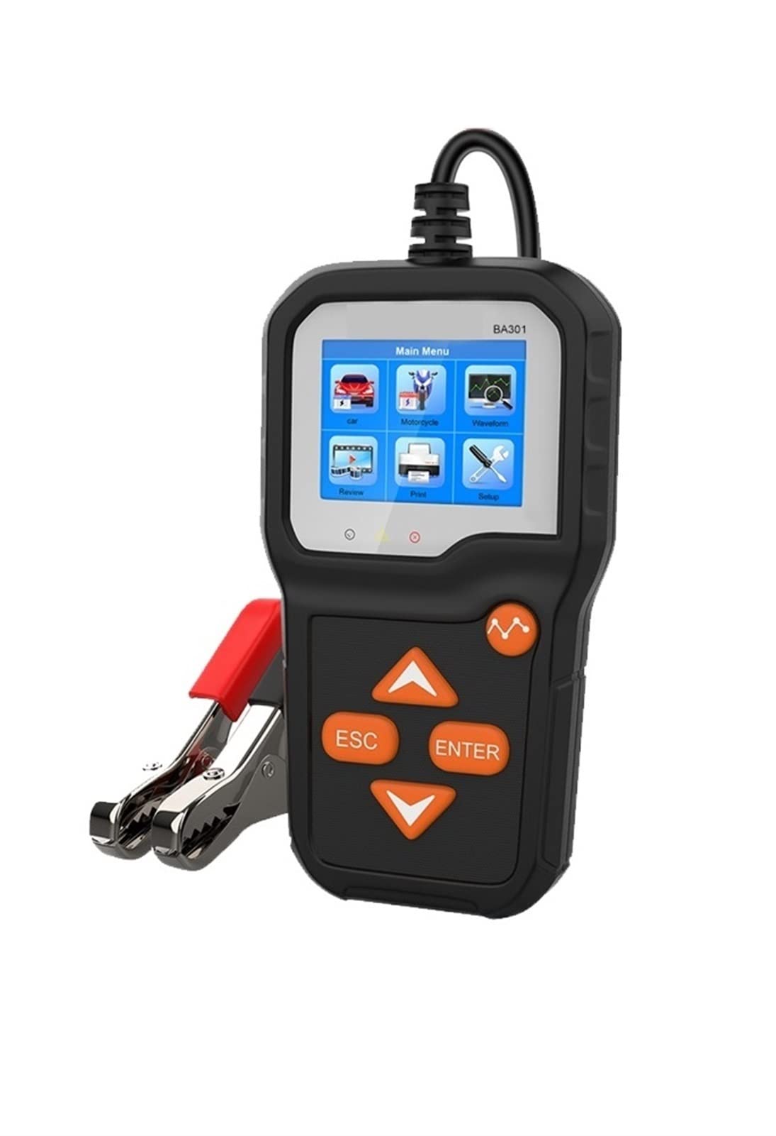BA301 Professional 6V/12V Battery Load Tester - 2000CCA Cranking Analyzer for Motorcycle, Car & Heavy Duty Truck Batteries - Essential Automotive Diagnostic Tool for Charging System Maintenance