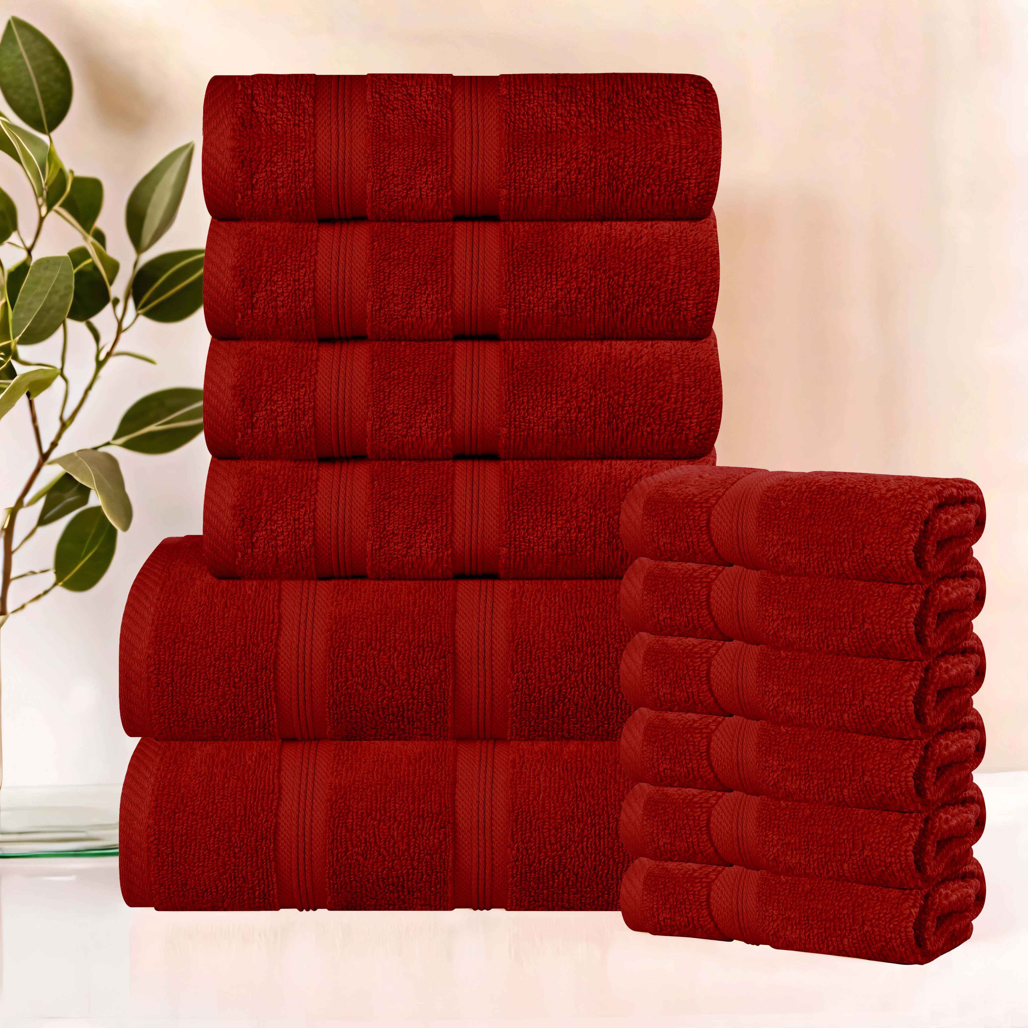 Premium 12-Piece Smart Dry Zero Twist Cotton Towel Set - Ultra Soft, Absorbent & Quick-Drying Bath Towels for Spa, Gym & Luxury Home Use