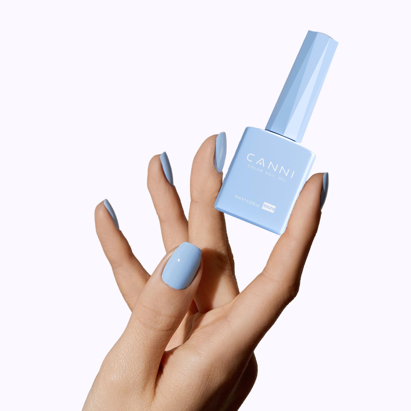 CANNI Light Blue Gel Nail Polish - 1Pcs Pastel Baby Blue Soak Off UV Gel Polish with High Gloss Finish for French Manicure, Salon & DIY Nail Art | Perfect for Spring Nails, Bridal Looks & Everyday Wear