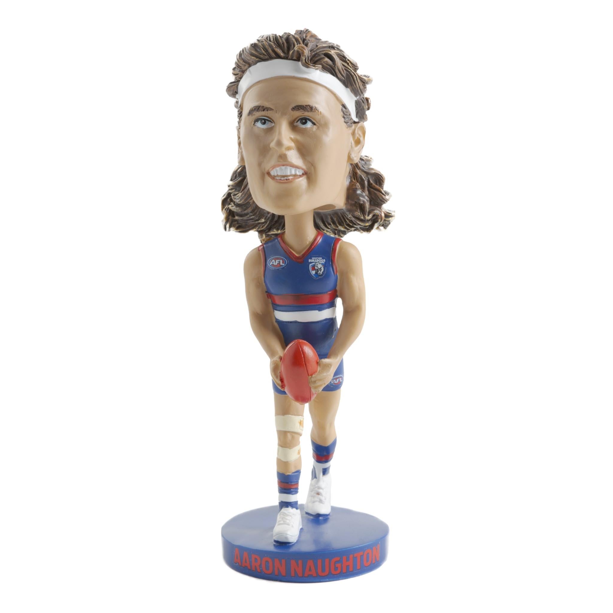 AFL Western Bulldogs Aaron Naughton Bobblehead - Official AFL Collectible, Western Bulldogs Memorabilia, Fun Sports Fan Gift for Home & Office Decor
