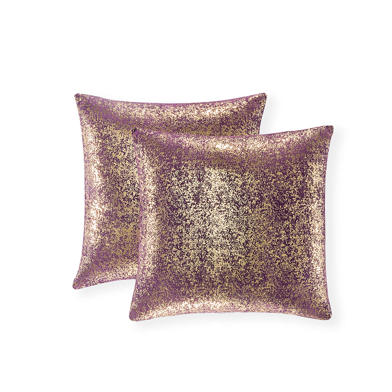 Xinrjojo Set of 2 Decorative Square Throw Pillow Covers 24x24 Inch - Soft Cushion Cases for Sofa, Couch, Chair & Bed - Slipover Pillow Slip in Bronze Lavender Purple - Perfect for Living Room Decor, Home Styling & Car Interior Accessories