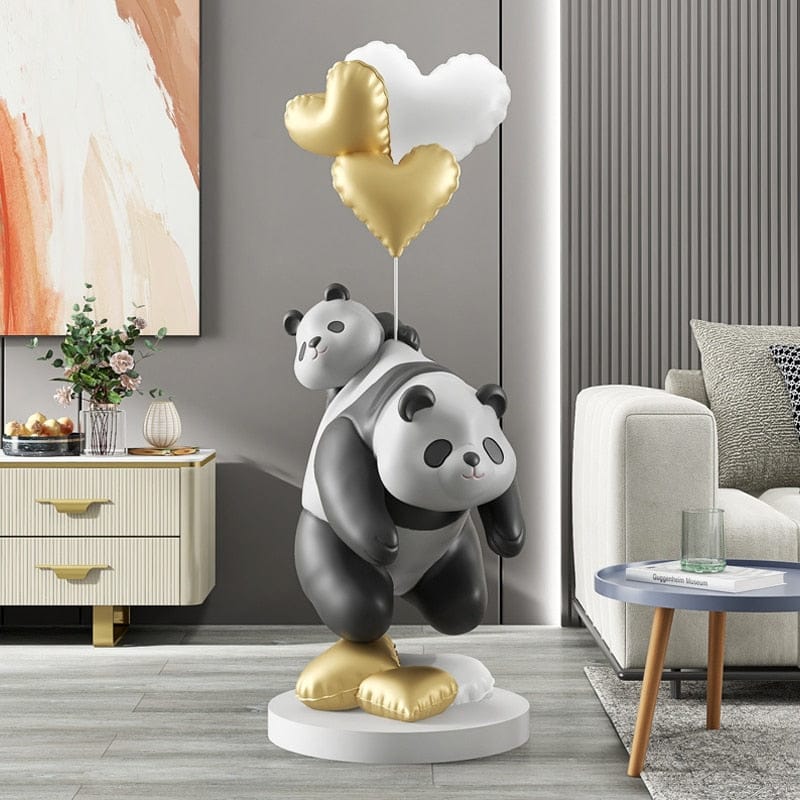 Panda Statue - Handcrafted Home Decor for Living Room, Office & Garden | Cute & Majestic Asian Inspired Sculpture