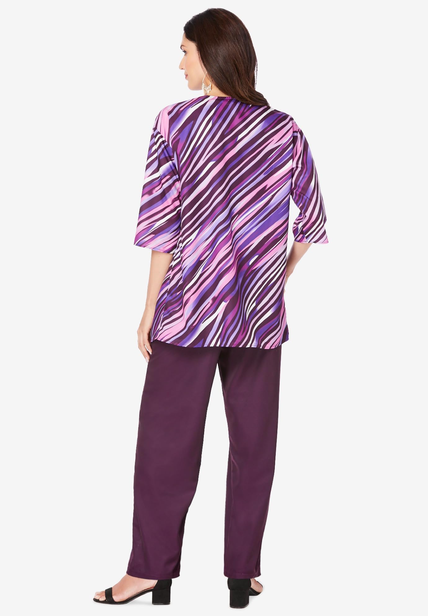 Roaman's Women's Plus Size 3-Piece Pant Suit - Comfortable & Stylish Business Attire for Work, Office & Formal Events
